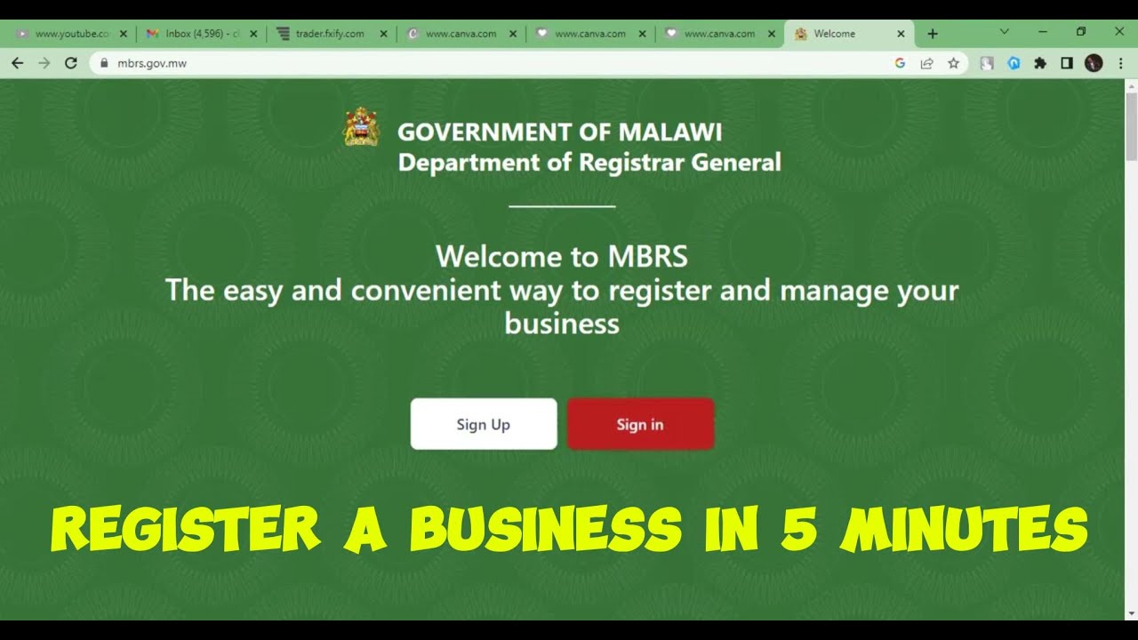 HOW TO REGISTER A BUSINESS ONLINE IN MALAWI