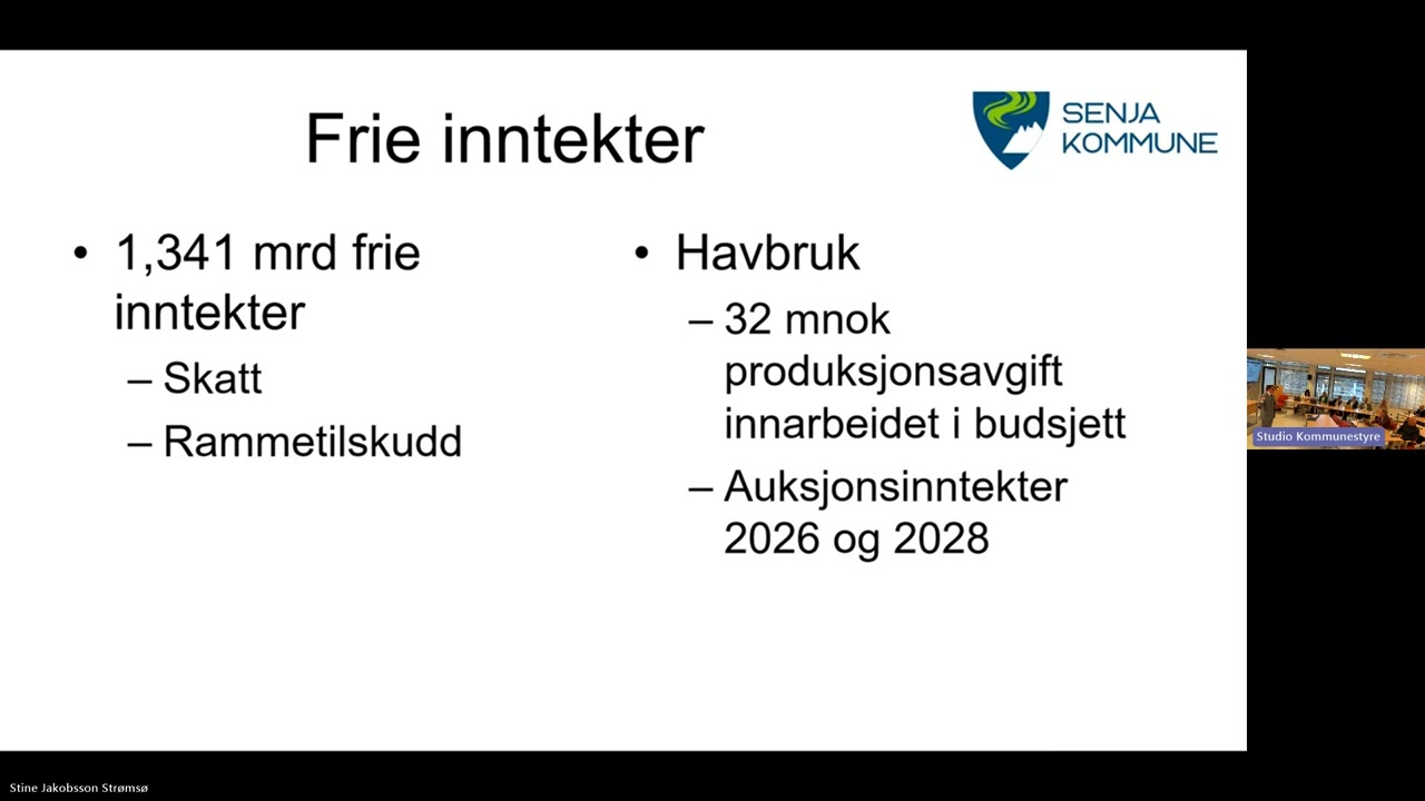 Kommunedirektørens forslag til budsjett 2025-28 i Senja kommune
