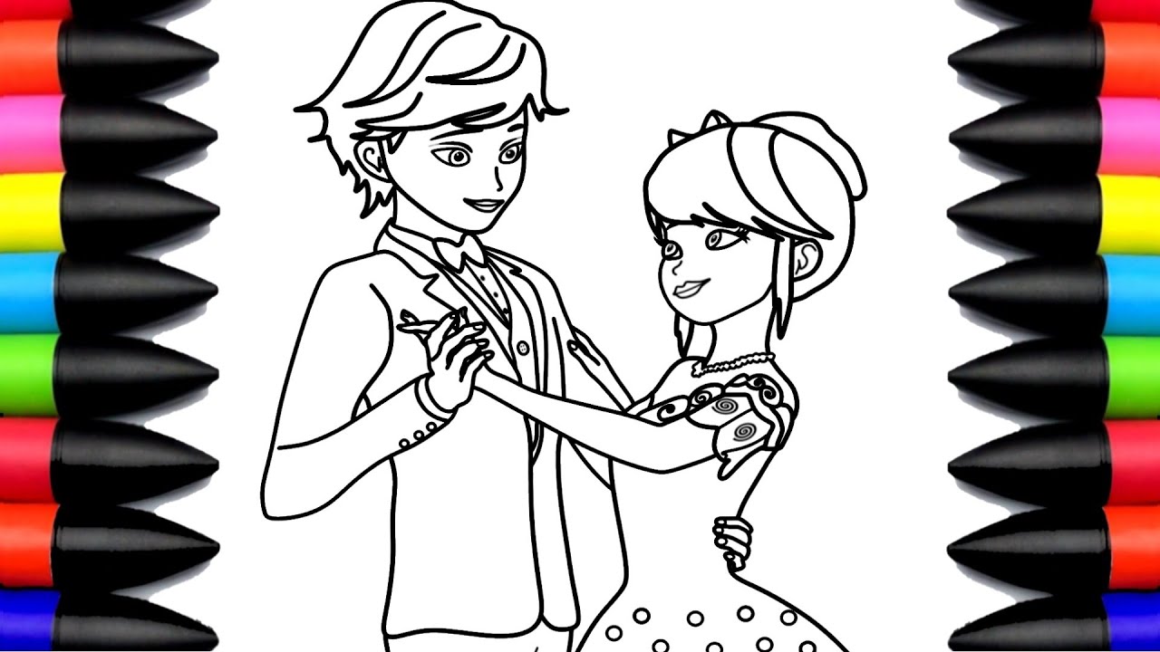 How To Color Marinette & Adrien New Dance Scene | 🐞 PARTY