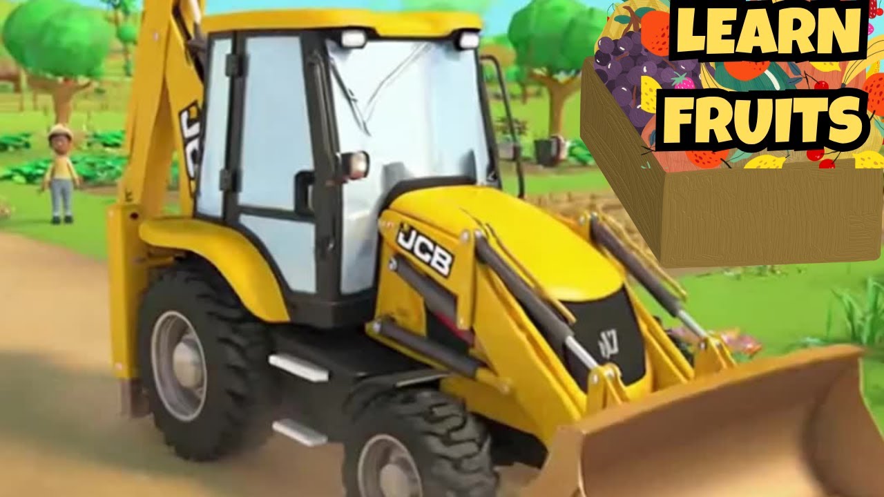 Learn Fruits with JCB 🚜🍌 | Realistic Farm JCB Song for Kids | 3D Animation Preschool Video