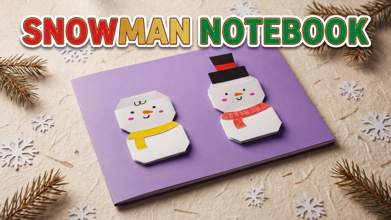 DIY Snowman Notebook | Easy Paper Folding Craft