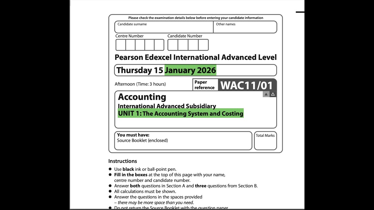 1 января 2026 г. Модуль 1 IAL PEARSON EDEXCEL