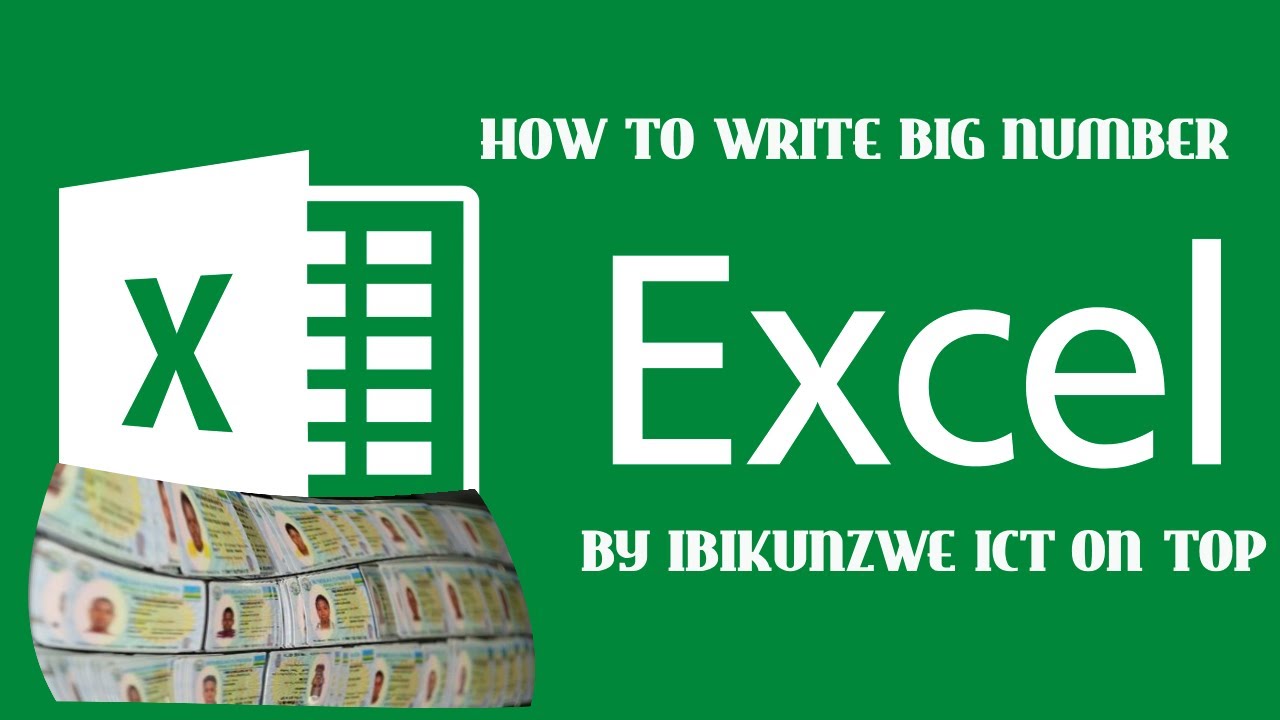 NI GUTE WAKWANDIKA IMIBARE MYINSHI MURI EXCEL