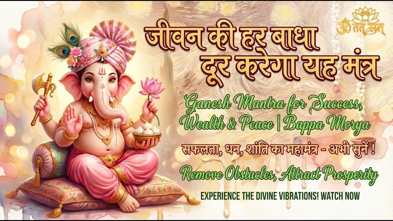 जीवन की हर बाधा दूर करेगा यह मंत्र Ganesh Mantra for Success, Wealth & Peace | Bappa Morya
