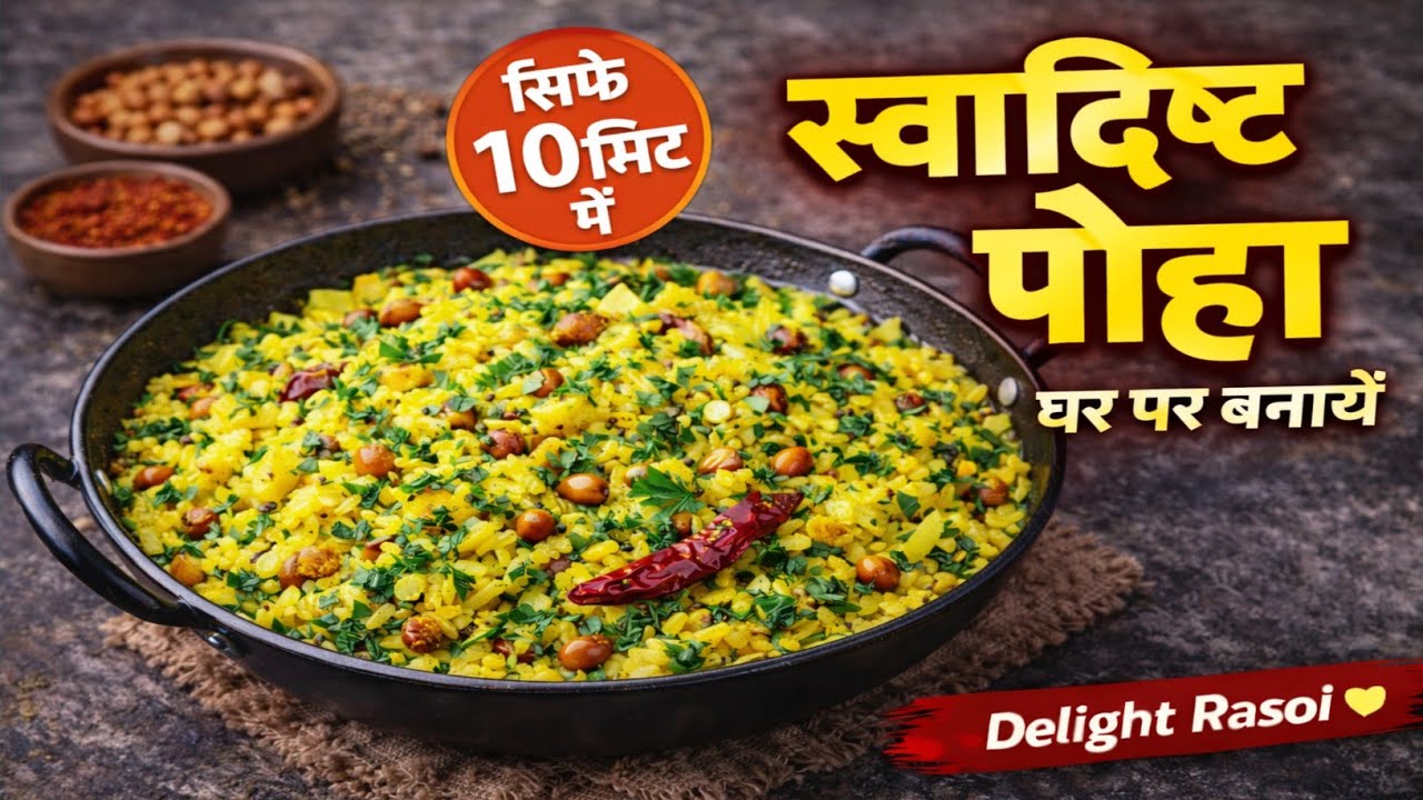 चटपटी पोहा बनाने की सबसे आसान रेसिपी 😋 | स्वादिष्ट पोहा रेसिपी #poharecipe #pohachivdarecipe #recipe