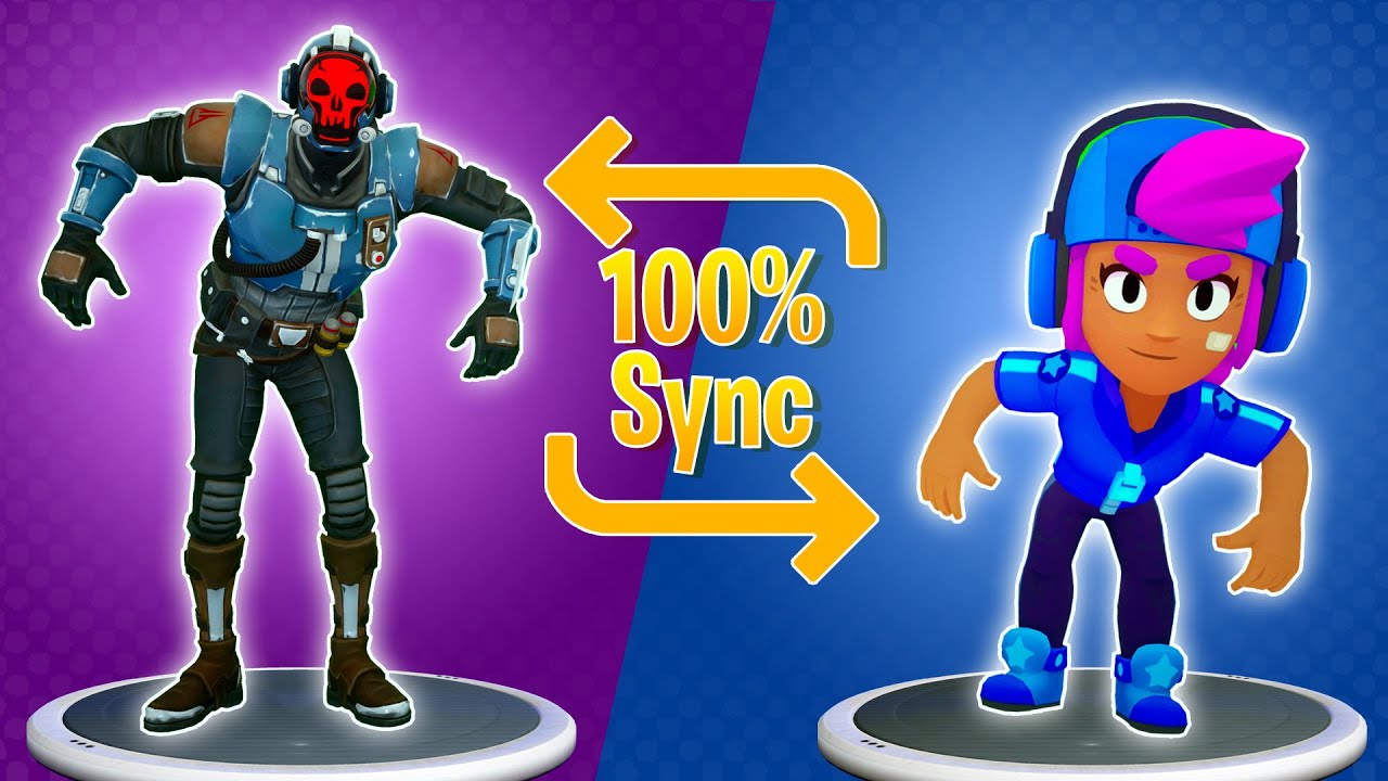 Fortnite Dance but with Brawl Stars characters. Leapin emote, the Robot dance and etc.