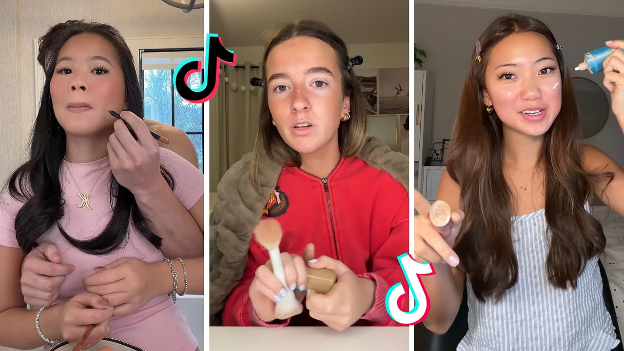 Makeup Tutorial Tiktok Compilation - GRWM  ( Get Ready With Me ) ❤️(Skincare, Makeup, Outfits) 1840