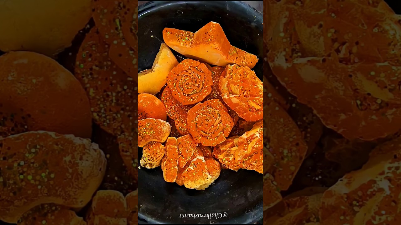 Bright Yellow Reforms with Orange Holi Colour ASMR #chalkasmrvideo #chalkcrushasmr #chalkasmr #asmr