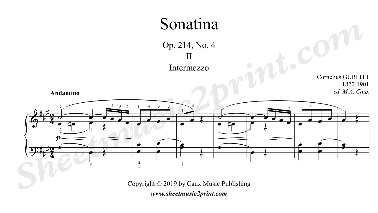 Gurlitt : Sonatina Op. 214, No. 4 (2/3 : Andantino)