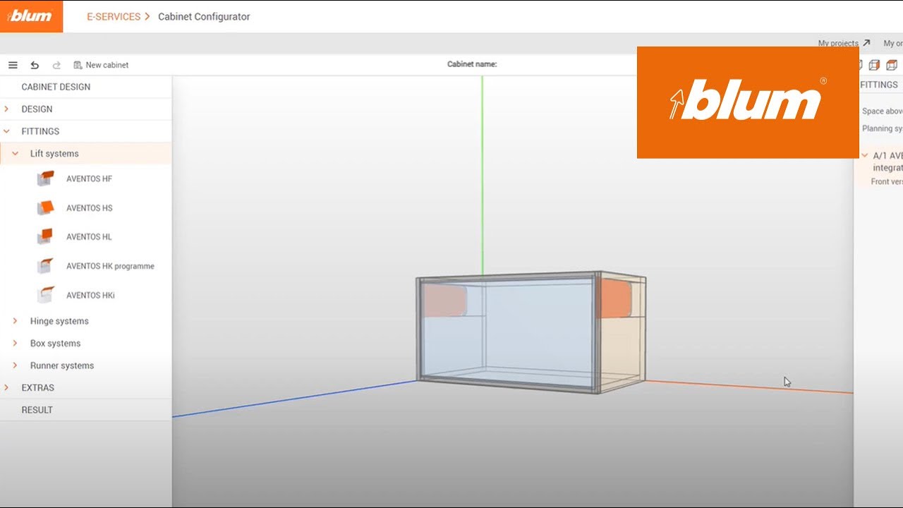 Cabinet Configurator &ndash; How do I plan AVENTOS HKi? | Blum