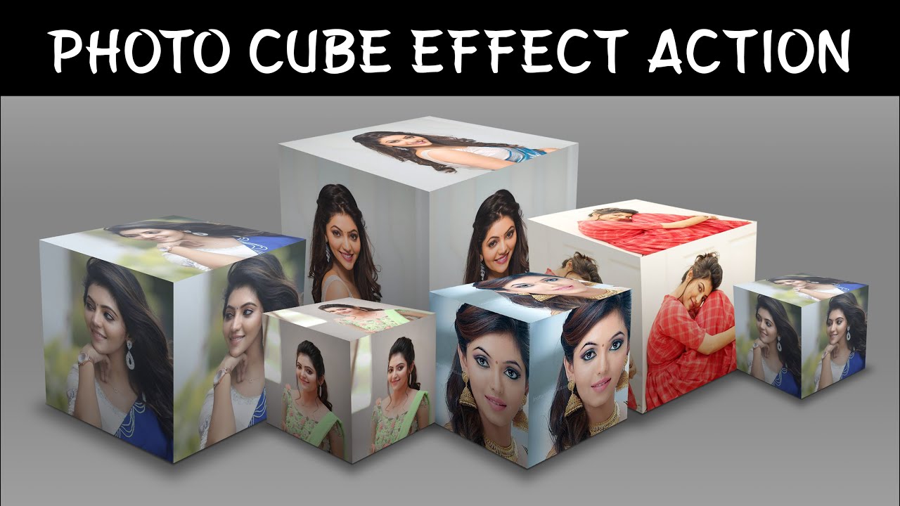 Convert your photo in to 3D Box | Photo cube effect action