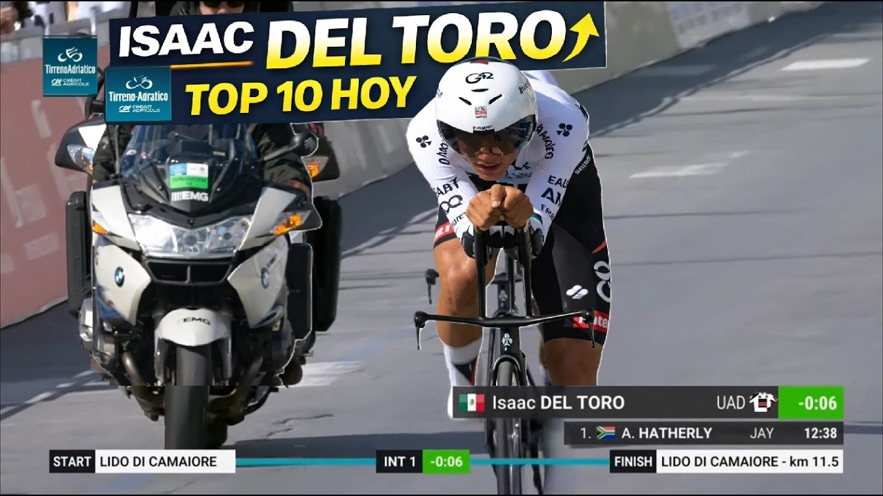 Isaac del Toro en la contrarreloj Tirreno–Adriatico