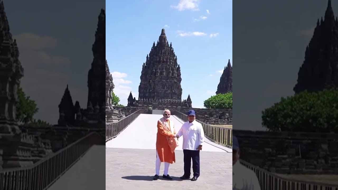 Modi at Prambanan Temple in Indonesia with President Prabowo Subianto