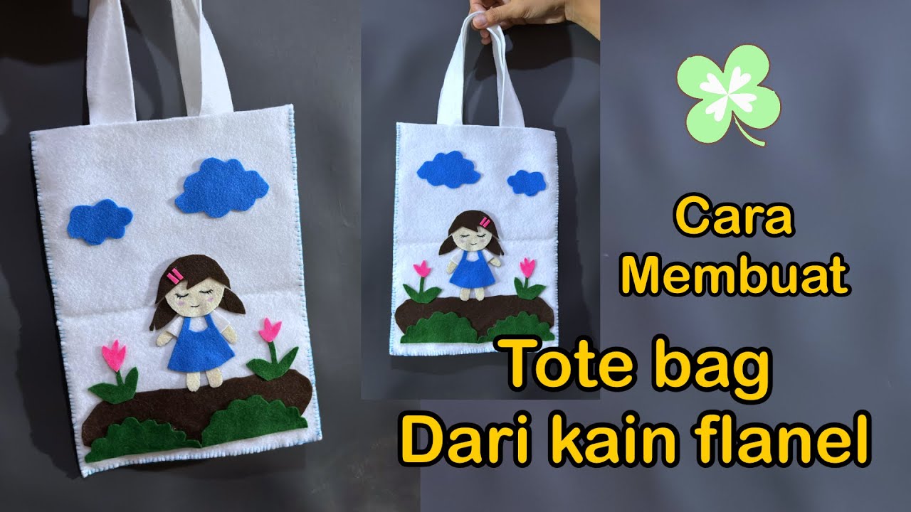 Cara membuat Totebag Dari Kain Flanel || Kerajinan Kain Flanel 