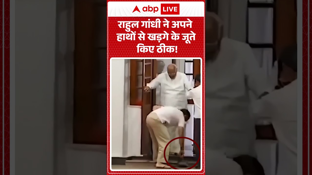 Viral Video : Rahul Gandhi ने अपने हाथों से Kharge के जूते किए ठीक! #ytshorts #trendingshorts