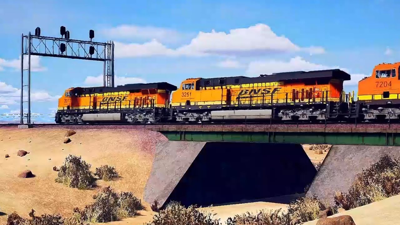 Train Sim World 4 | BNSF ES44C4 | 3277 leading a westbound intermodal from barstow yard.