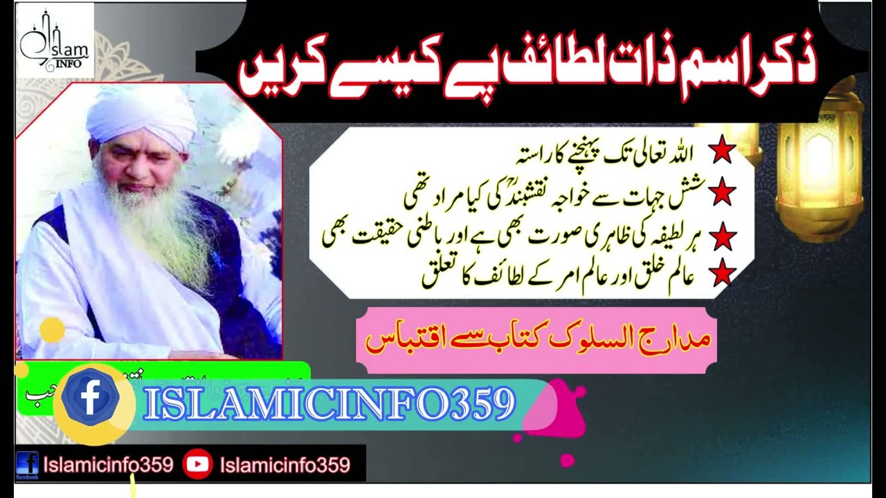 ذکر اسم ذات لطائف پے کیسے کریں II Zikar Ism Zaat Lataif py kaise kre by Peer Zulfiqar Naqshbandi
