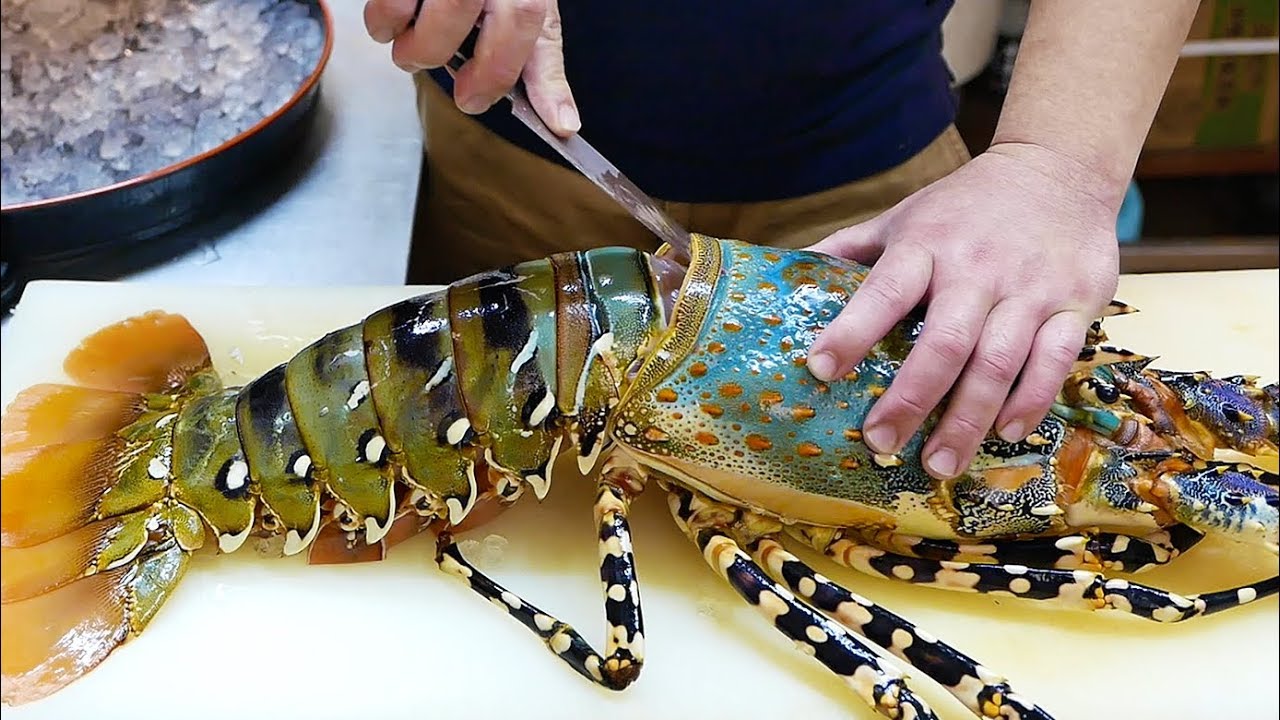 日本路邊小吃 - $600美元 巨大彩虹龍蝦 生魚片 沖繩海鮮