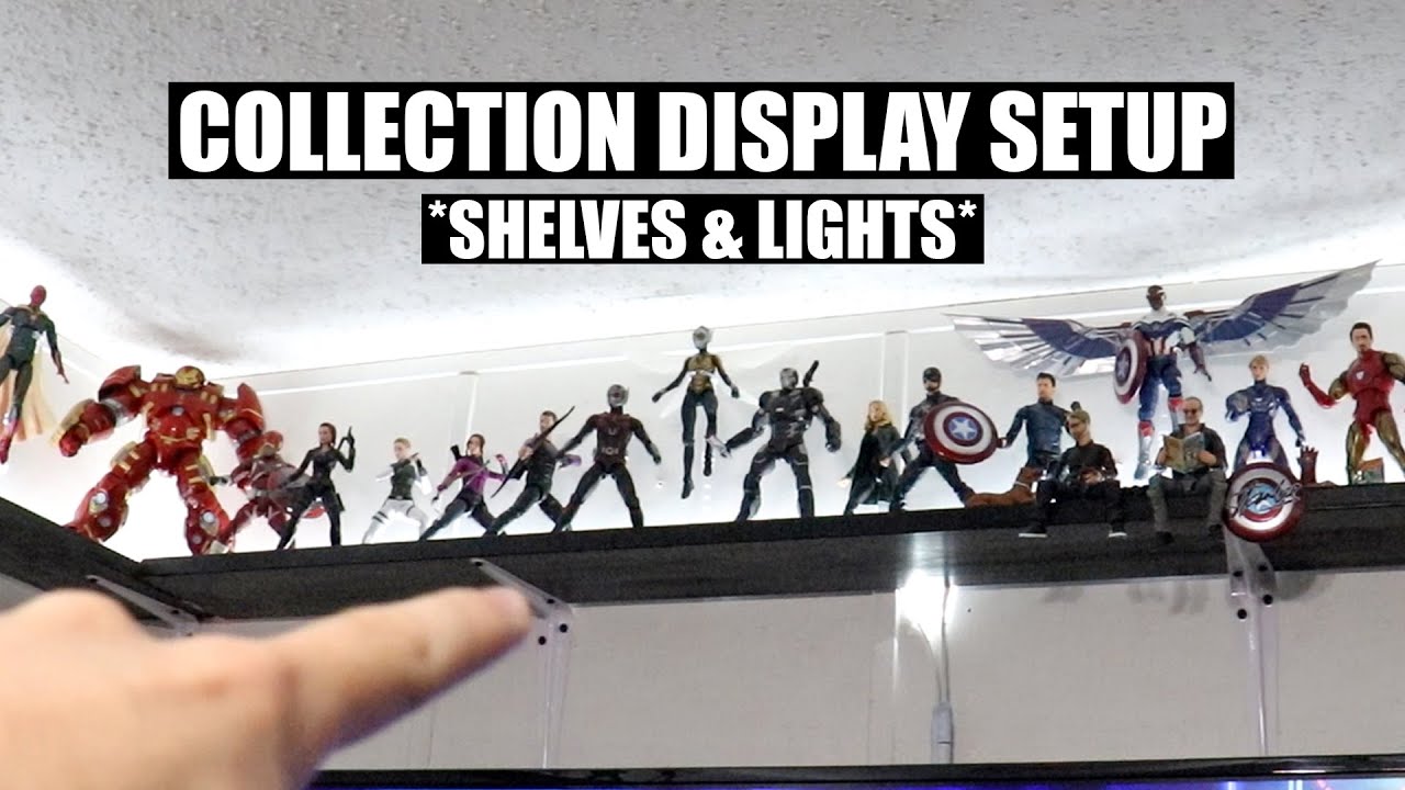 Action Figure Collection Display Setup (Shelves & Lights)