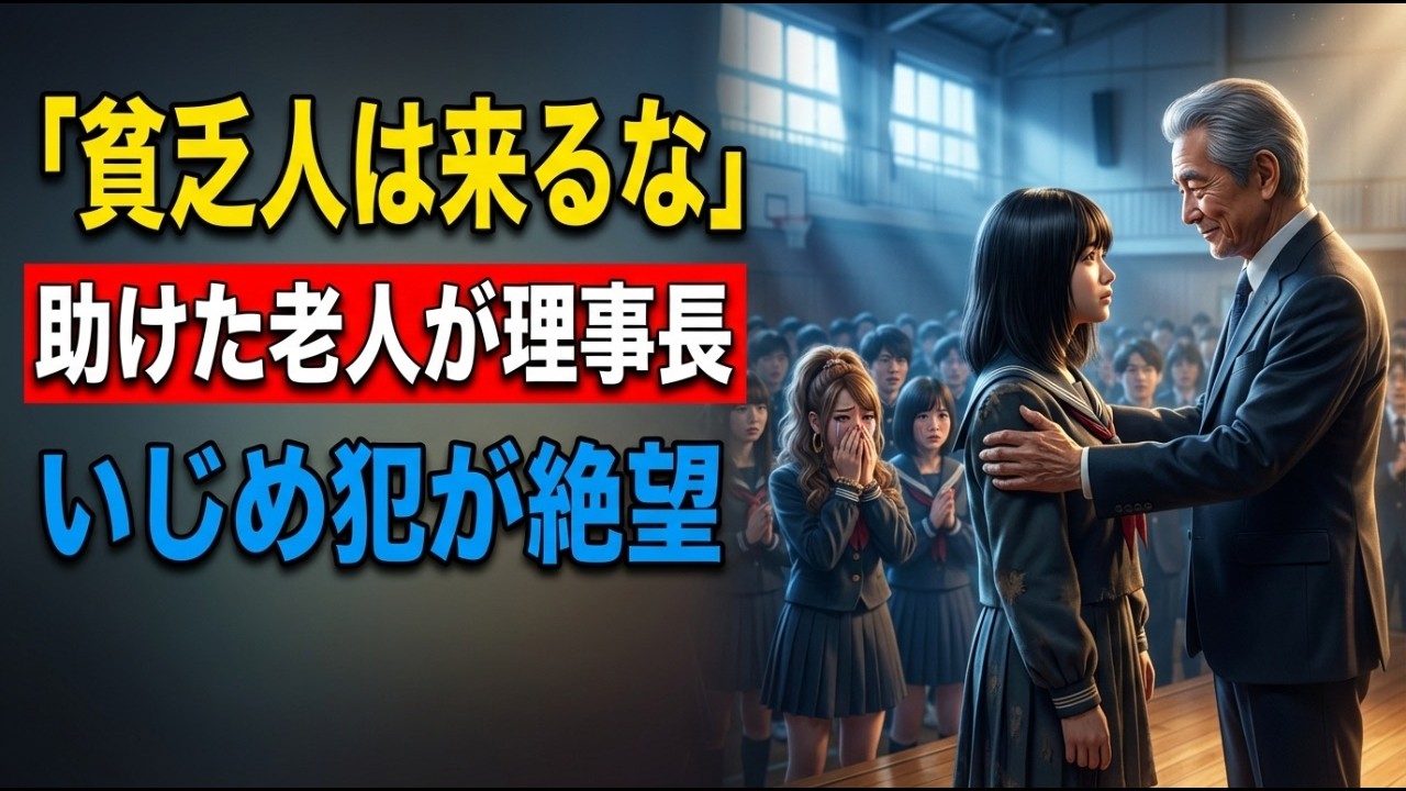 「修学旅行にも行けない生活保護の貧乏人ｗ」と私立高校で虐められ続けた女子高生。命がけで救った老人の正体に学校中が凍りつく！校長も土下座し、いじめっ子たちの末路は…【泣ける話・感動】