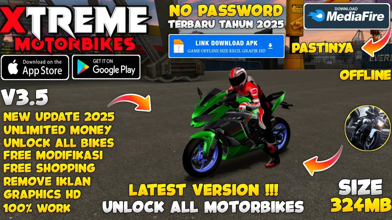 Xtreme Motorbikes Mod Apk v3.5 Terbaru 2025 - Unlimited Money & Unlock All Motorbike