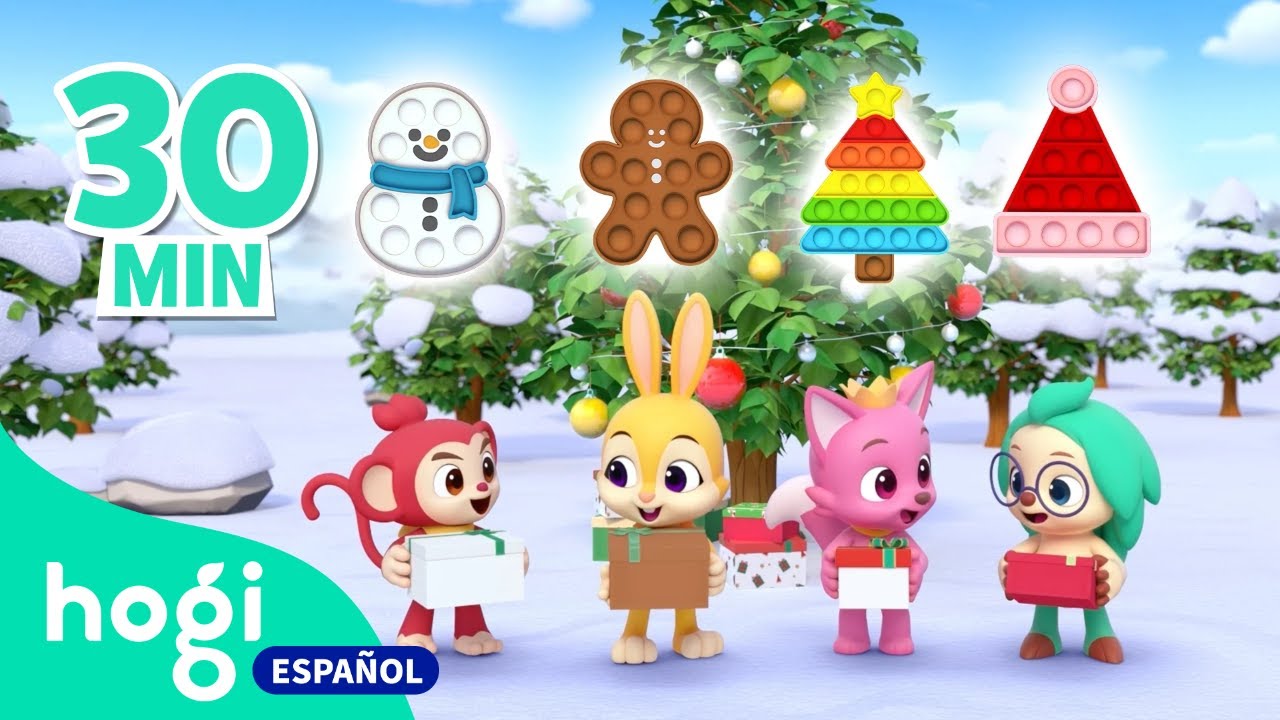 Aprende Colores con el Pop It Navideño y la Bola de Nieve❄️🎄｜Feliz Navidad｜Hogi en español