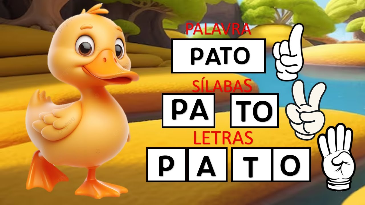 Palavras com 4 letras e suas sílabas - Leitura para criança 