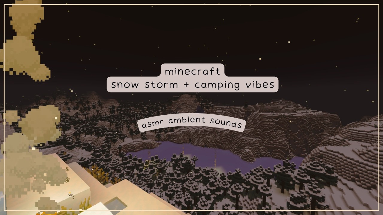 #Blizzard snow #ASMR ❄️#Minecraft music & #winter #campfire #ambience | #asmrvideo #nostalgia #game