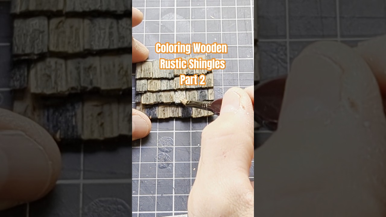 Easy and Realistic Coloring of Wooden Shingles #diytutorial #miniature #dollhouse #crafting #diy