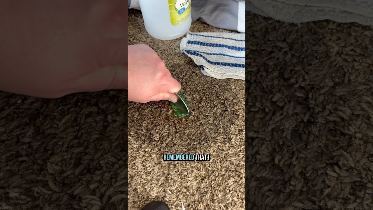 Easy way to get slime out of your carpet!  #diy #cleantok #slime #carpetcleaning #cleaningup