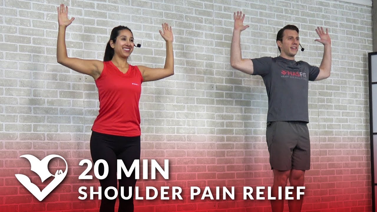 20 Min Shoulder Pain Relief Exercises & Stretches - Shoulder Stretching & Strengthening Exercises