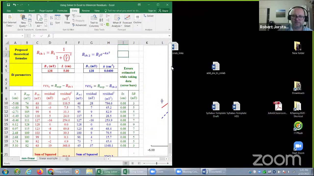 Fitting a Curve with Solver in Excel