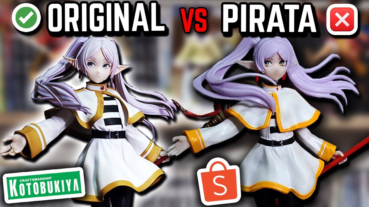 Comprei uma FIGURE PIRATA da Frieren na Shopee... Vale a pena? Comparação com Original