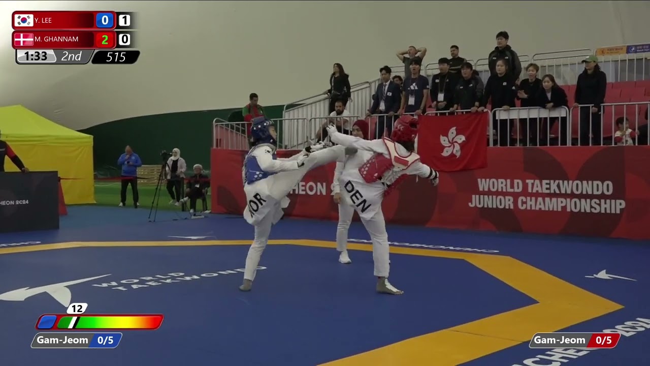515 Round of 32 Women  55kg KOR Y  LEE DEN M  GHANNAM