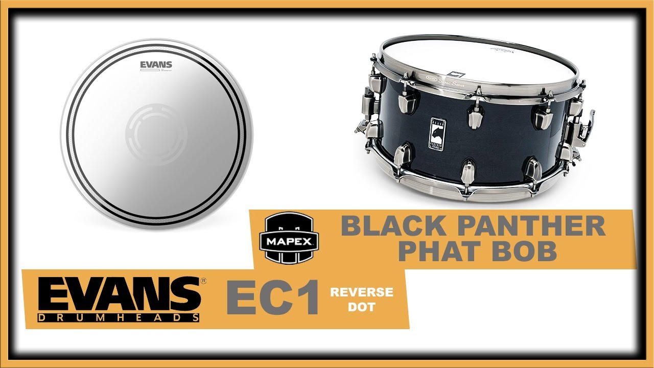🔴 🟡 🟢 Evans EC1 Reverse Dot + Mapex Black Panther Phat Bob 14x7 - Parches de Snare