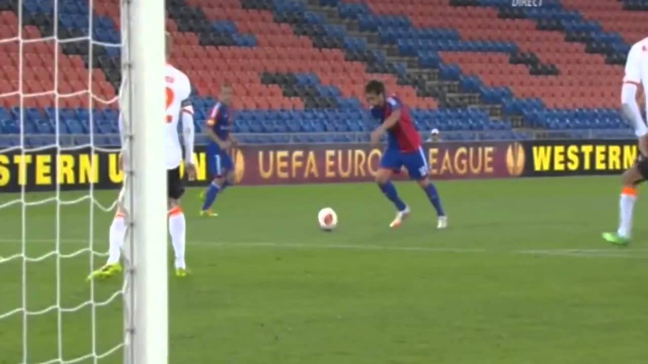 Mat&iacute;as Emilio Delgado Goal - FC Basel vs Valencia 1-0 ( Europa League ) 03/04/2014 HD