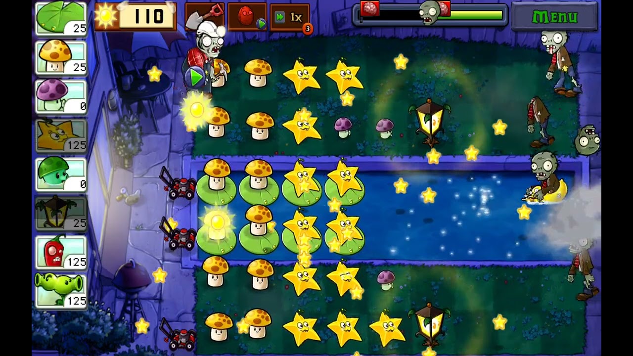 Plants vs Zombies (Fog) Level 7