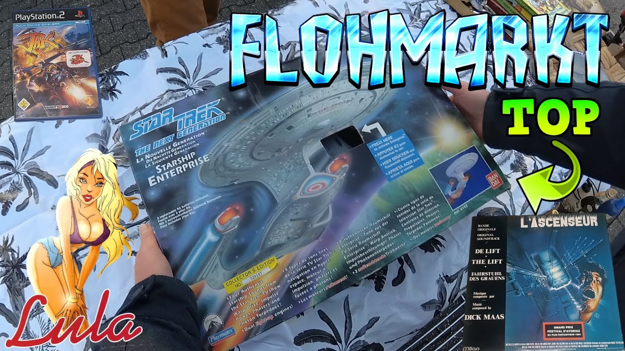 Retro Flohmarkt Action 🕹️ Vintage Raumschiff zu Sci-Fi Kultserie in OVP & Eine attraktive Blondine