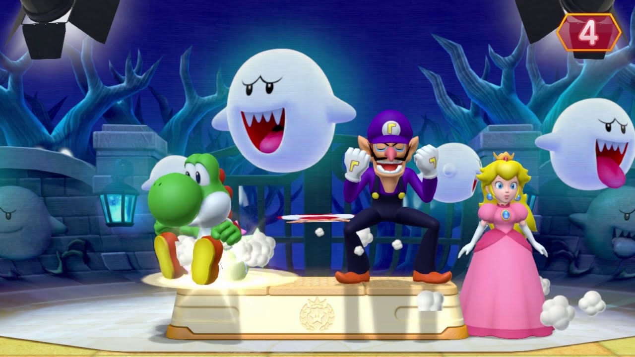 Mario Party 10 - Yoshi vs Toad vs Peach vs Waluigi - Coin Challenge