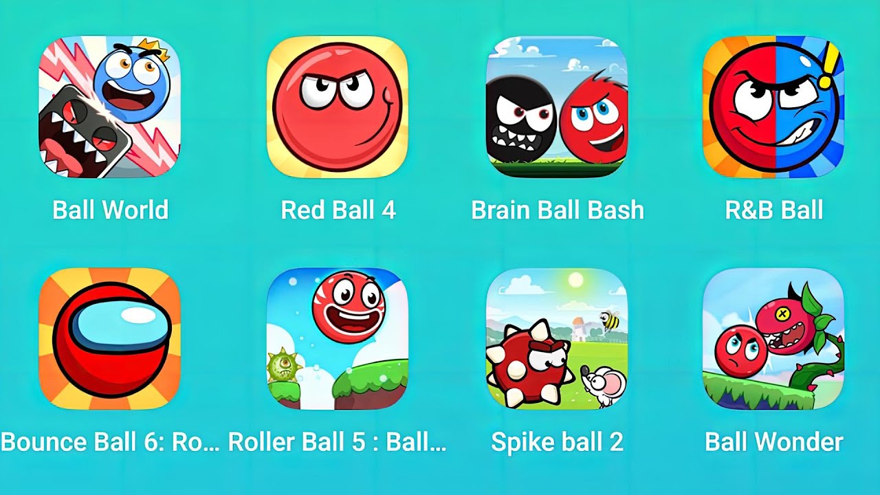 Ball World, Red Ball 4, Brain Ball Rush, Red & Blue Ball, Bounce Ball 6 and More Red Ball Games