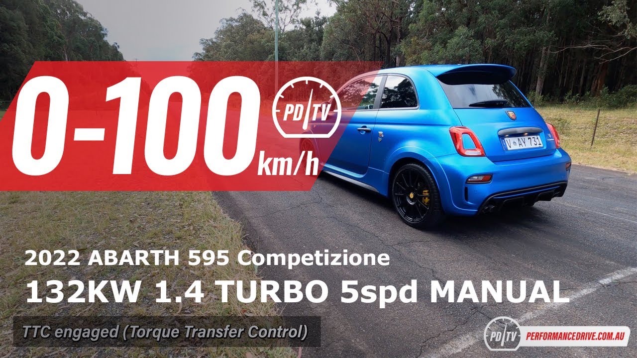 Abarth 595 Competizione 2022 года, разгон 0-100 км/ч и звук двигателя