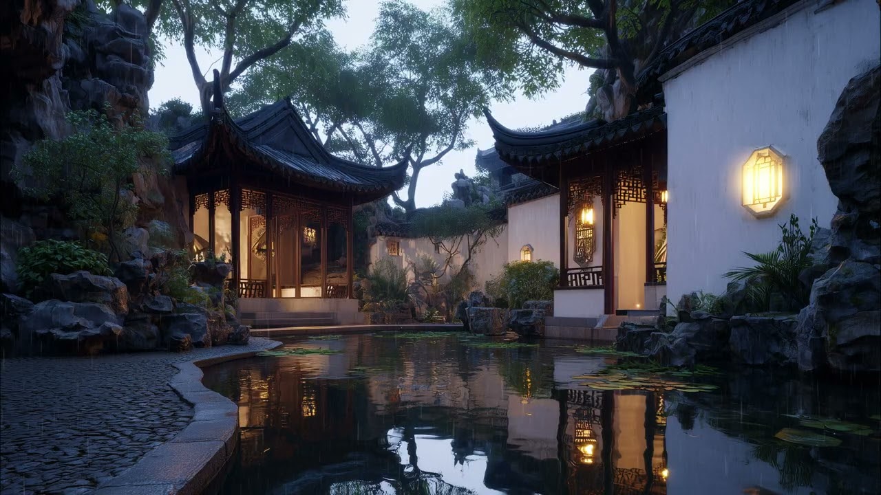 Rainy Garden Lofi 🌧️ Relaxing Music for Study and Focus