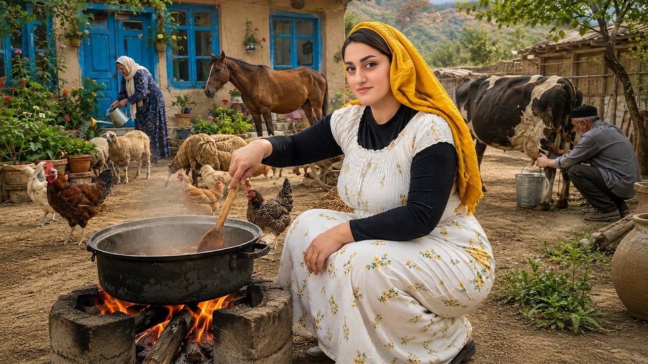 IRAN Village Life | Traditional Village-Style Chicken Cooking