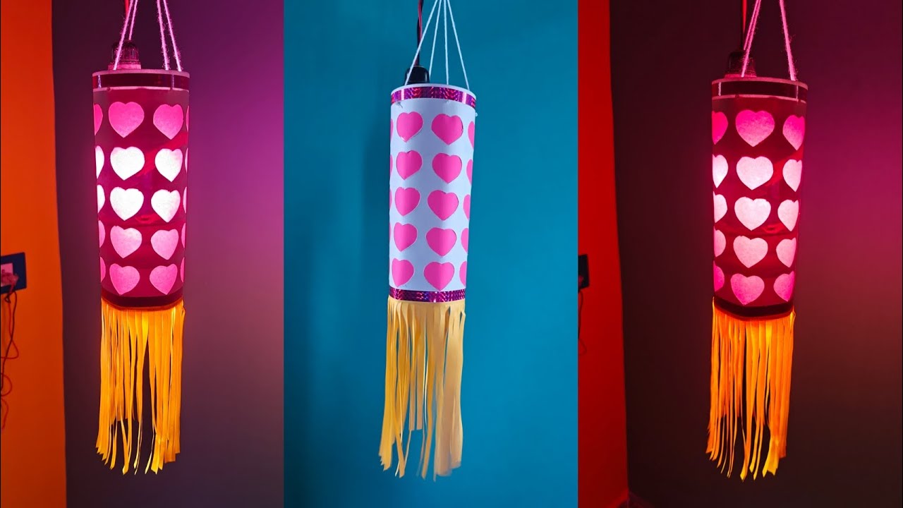 DIY paper light lamp/paper lantern for diwali/wall decorative idea/light shade 