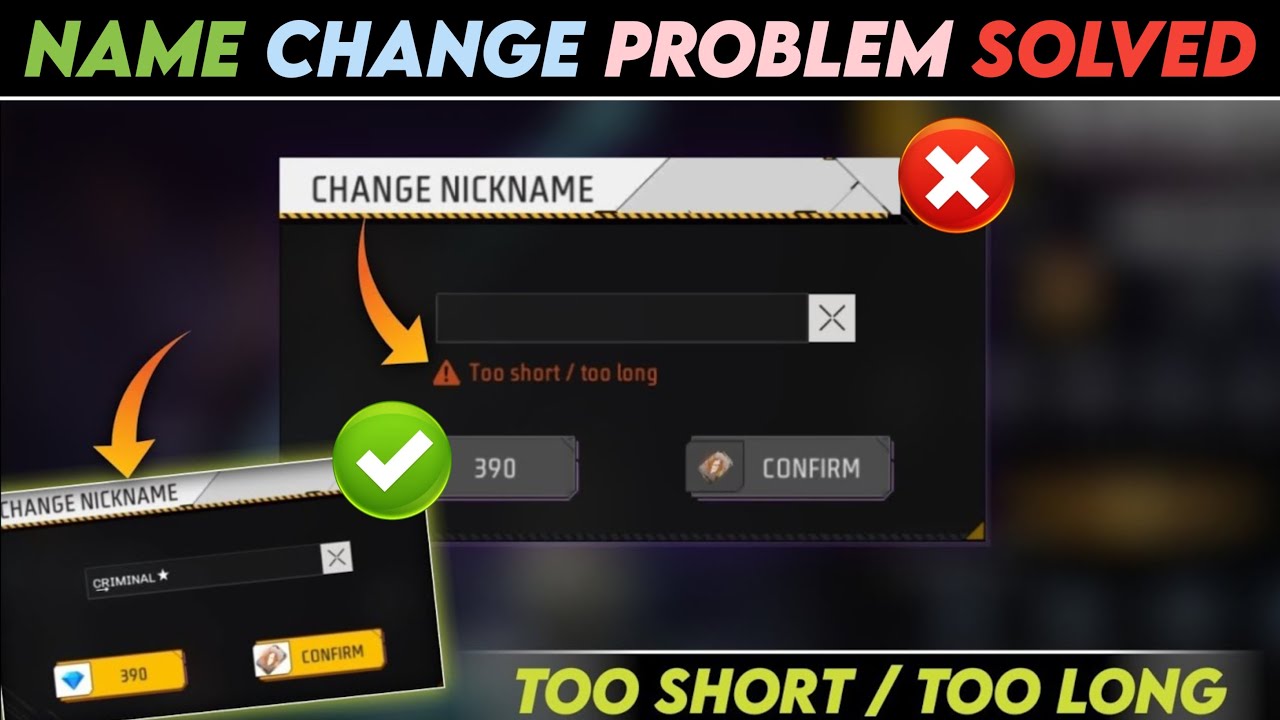 Name Change Too Short / Too Long Problem || How To Change Name After Ob42 Update