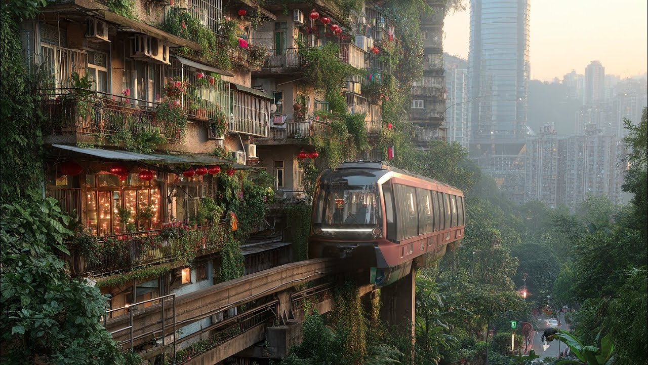 The famous Chongging train that passes through an apartment building