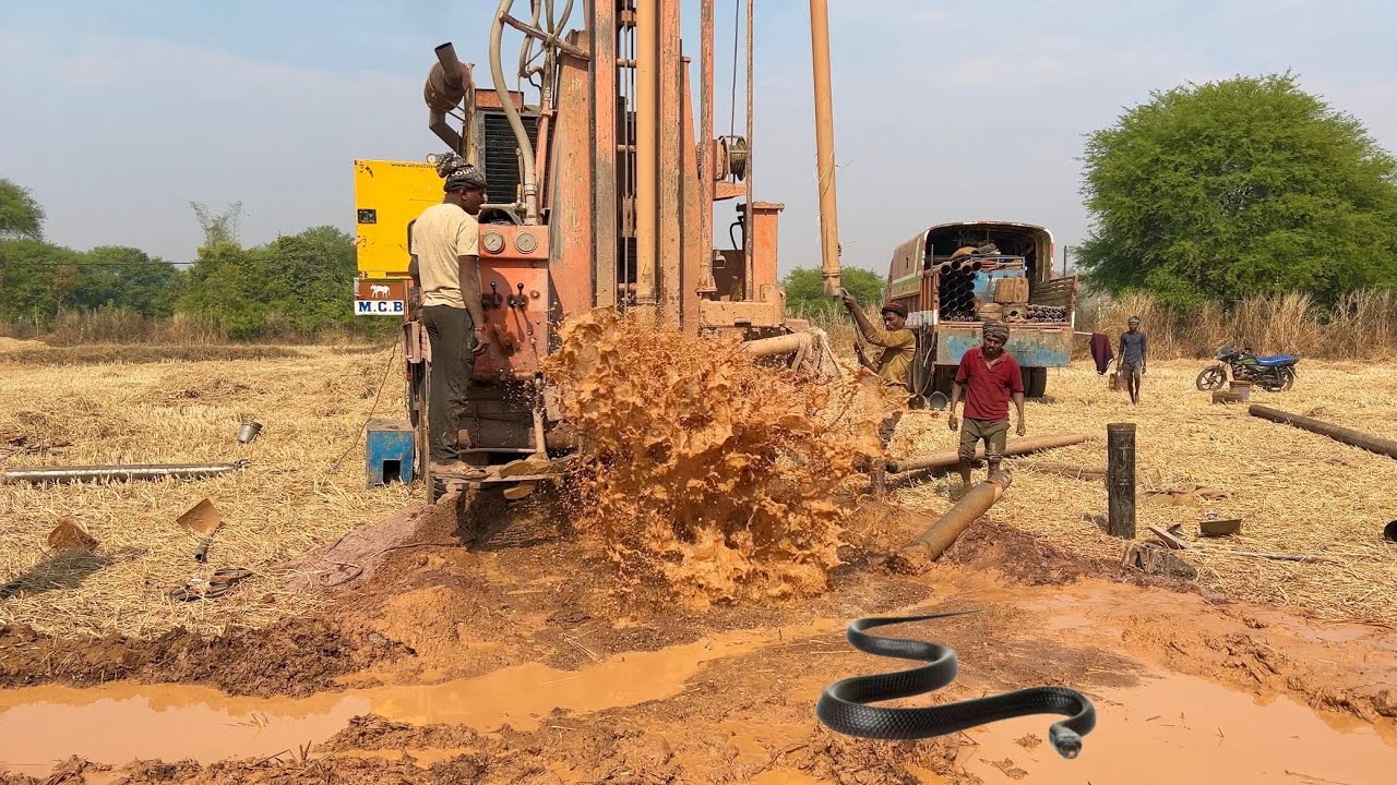 Borewell Drilling - 10 Hp Motor 195 Feet Deep boring With Coconut water checking Method | Borewells