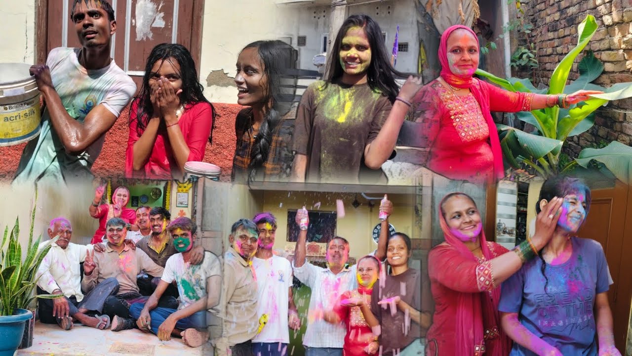 Holi festival celebration with family🫟🫟😍#happyholitoall #ytfamily