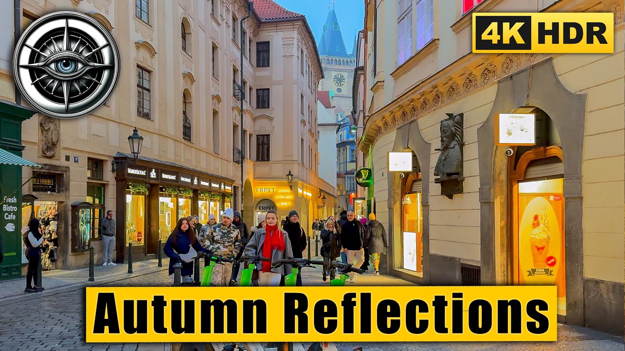 Prague in Autumn Colours | Wenceslas Square to Old Town 🇨🇿 4K HDR ASMR