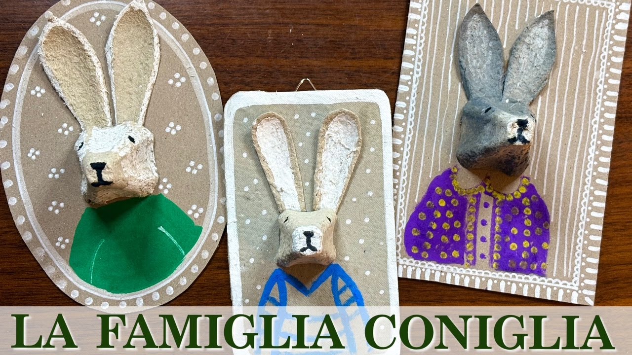 La Famiglia Coniglia: quadretti spiritosi e low-cost da regalare a Pasqua ( riciclo) Arte per Te